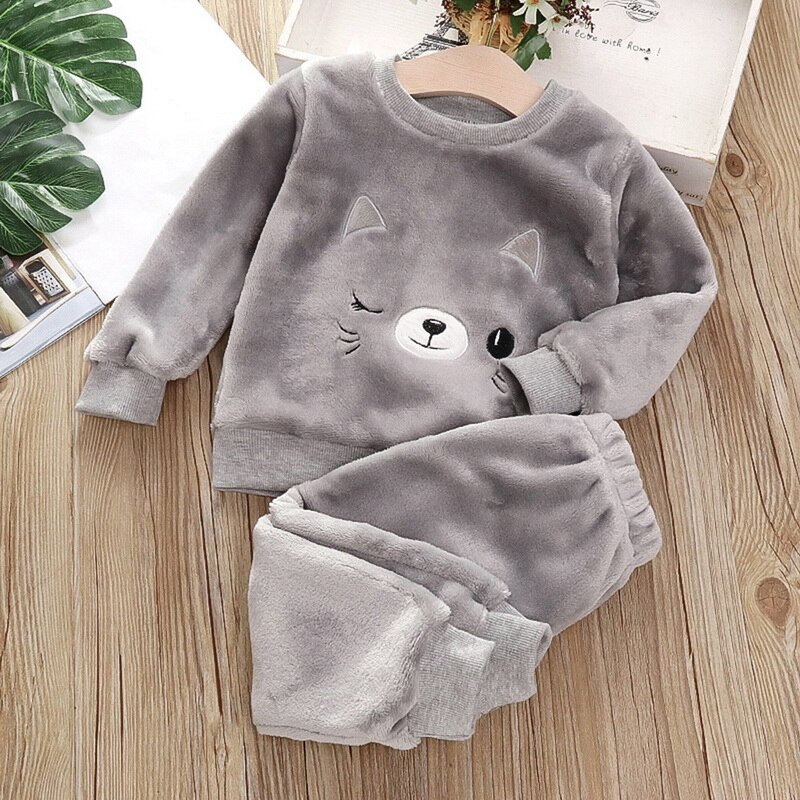 CYSINCOS bébé hiver ensembles en peluche veste chaude enfants tenue décontractée costumes enfants velours survêtement enfant en bas âge garçon fille vêtements