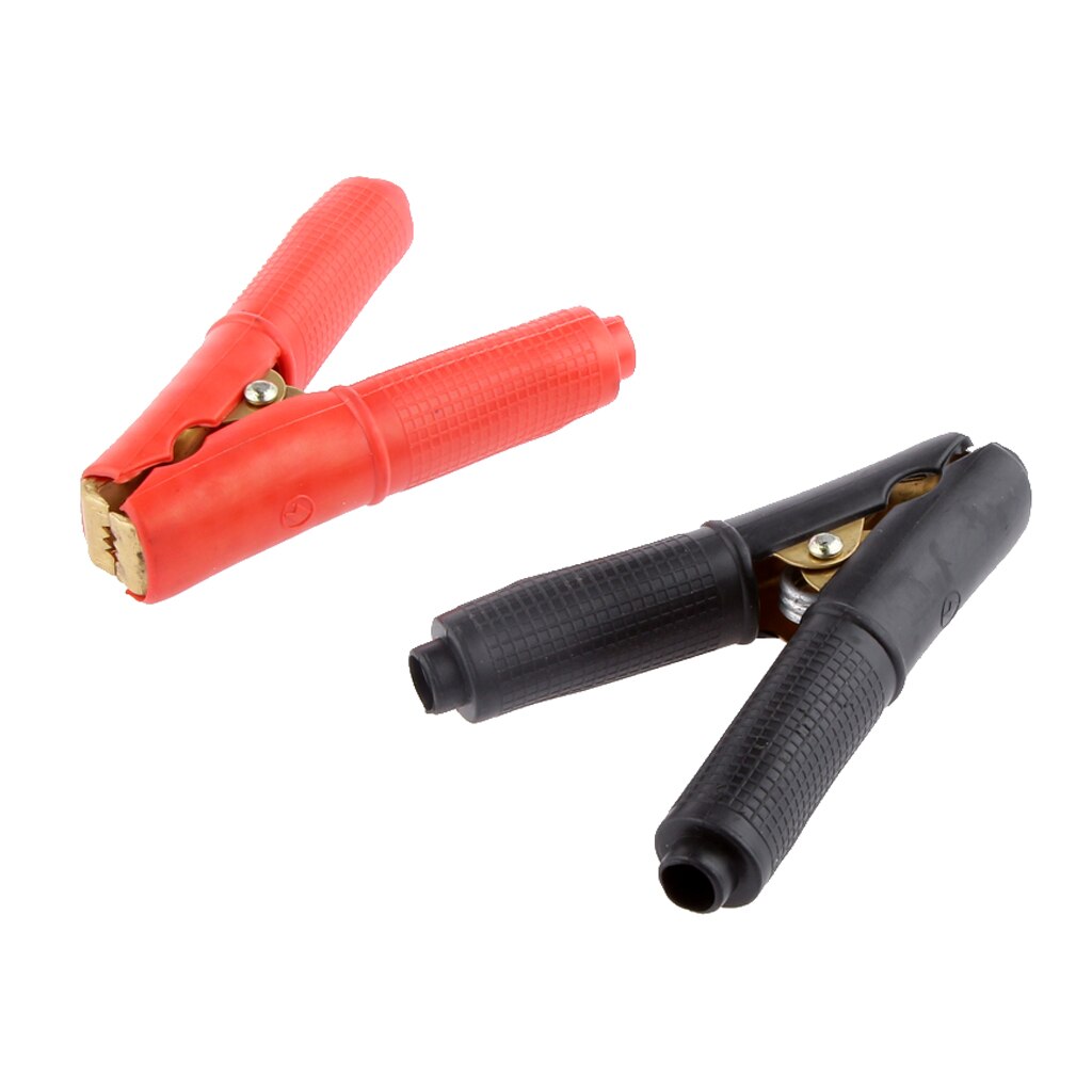 Par rojo/Negro 200A abrazaderas aisladas batería de coche de cobre pinza de Cable de prueba de cocodrilo Negativo Positivo