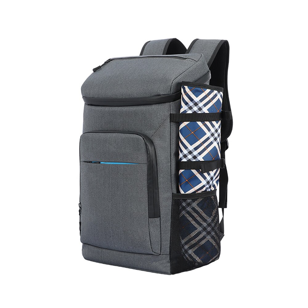 Saco fresco mochila 25 latas isolado mochila grande capacidade leve à prova dlightweight água sacos de refrigerador para acampamento almoço piquenique daypack: Cinza escuro