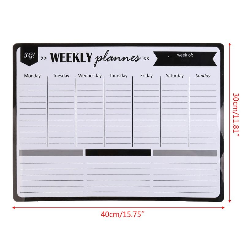 Weekly Planner Soft Magnetic Whiteboard Fridge Magnets Message Remind Memo Pad K3KB