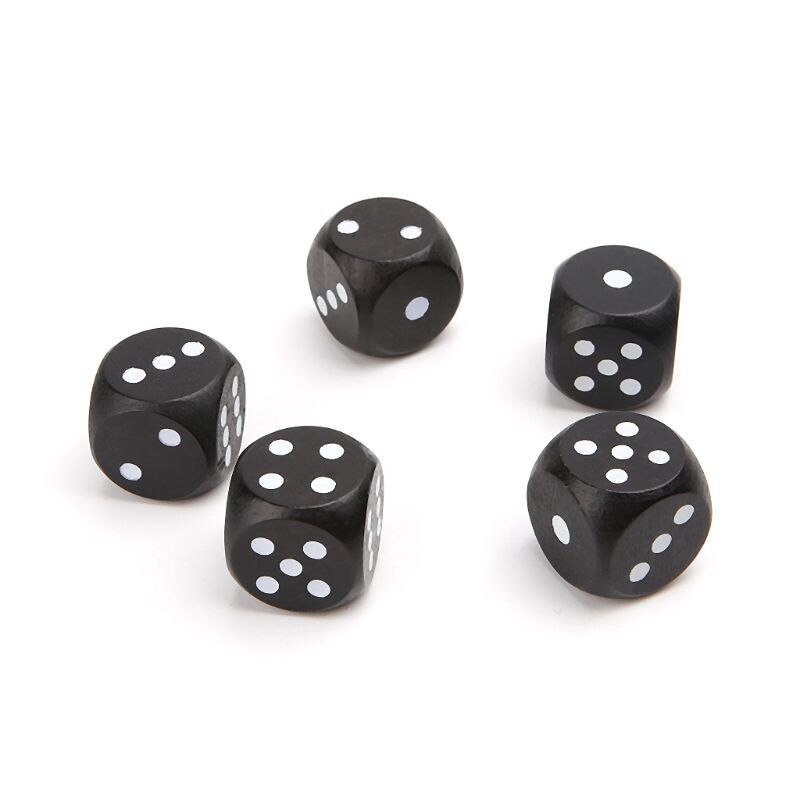 5pcs 20mm dadi in legno ad angolo tondo per Bar Nightclub Party RPG gioco da tavolo giocattoli per bambini