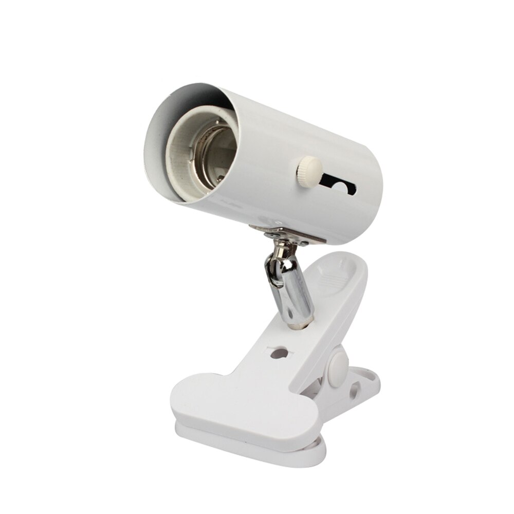 Clip d'ampoule chauffante en métal | Tortue avec interrupteur aquarium, animal domestique, support de lampe, pince à lumière UVA + UVB Base, ensemble d'accessoires pour Habitat: White