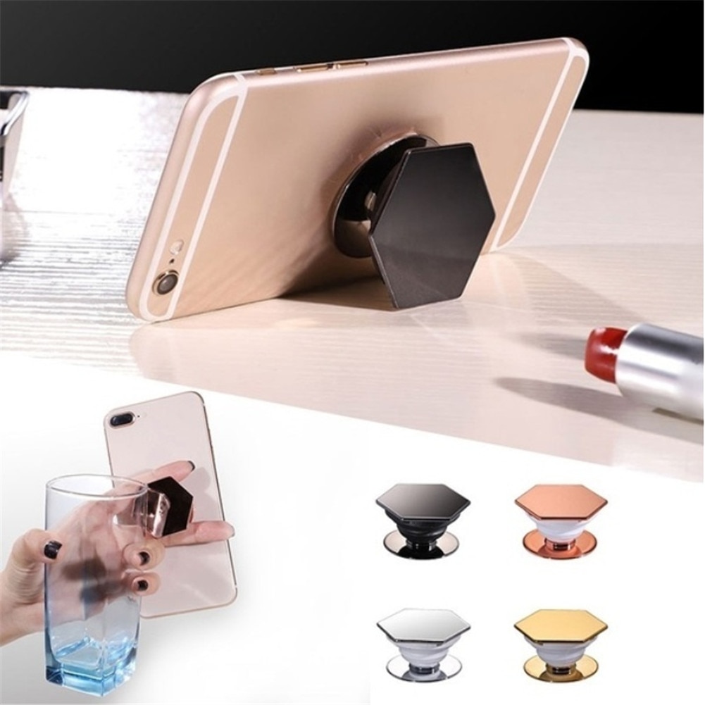 Dito Anello di Supporto 360 Gradi di Rotazione Del Telefono desktop Basamento della Staffa Esagonale airbag supporto del telefono per il iphone Samsung huawei