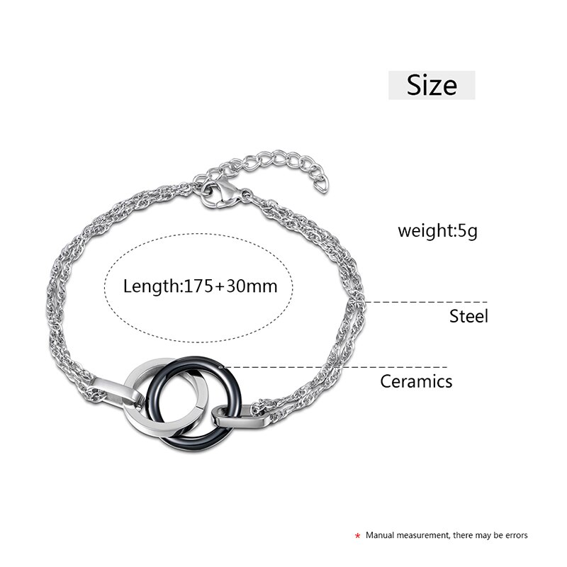 européenne dame Bracelet à breloques zircone cubique Bracelet en céramique cercle bracelets pour femme bijoux