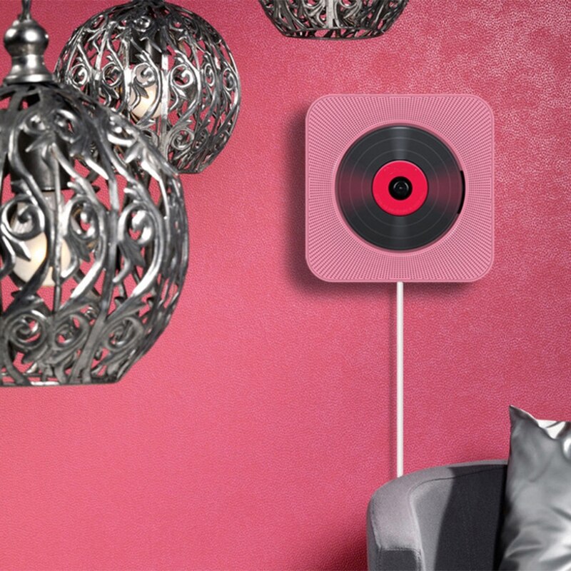 Reproductor de música de pared Portátil con Bluetooth, reproductor de Audio en Casa con Control remoto, Radio FM, Conector de auriculares AUX