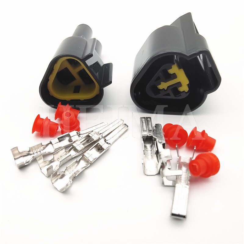 10 sets black FW-C-3M-B FW-C-3F-B male female Waterproof Electrical Wire Connector Plug Auto Socket 3 Pin Furukawa Connectors: Male and Female Set