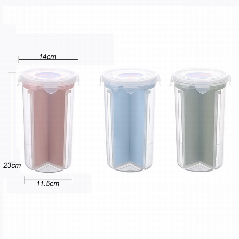 Junejour Plastic Rotary Rice Cans Grain Storage Bins Cereal Dispenser Box Kitchen Food Barrels Container Storage Boxes S/L