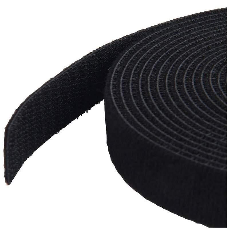Utility Nylon Double-sided Black Hook & Loop Fastening Tape Strip Cable Tie Roll
