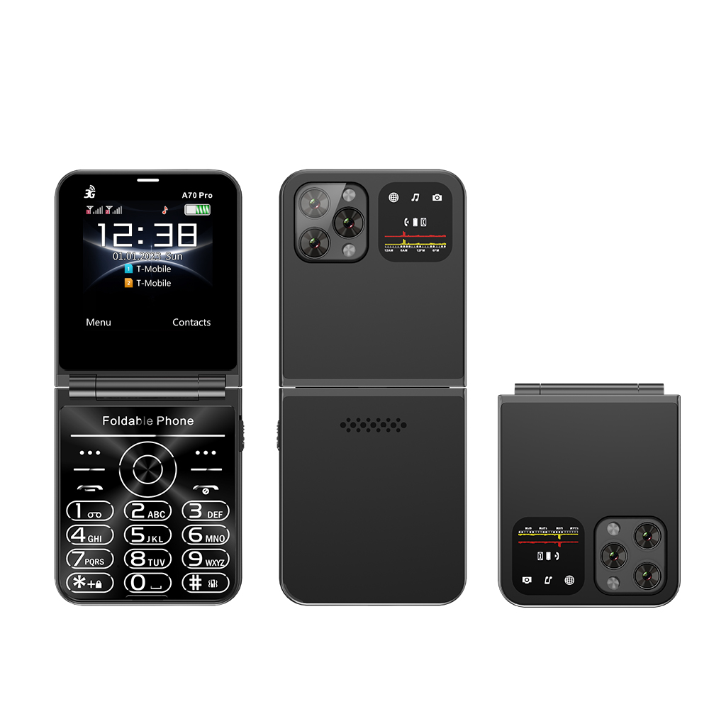 Servo  a70 Profi klapphandy mit Dual-sim-karte, wcdma-anschluss, elektrischer taschenlampe, automatischer anrufaufzeichnung, 2.6 -zoll-bildschirm, faltbares mobiltelefon mit usb-c-anschluss: Weiß