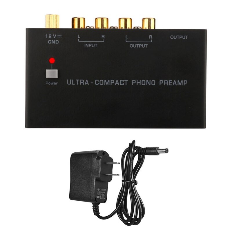 PP400 Phono Voorversterker Voorversterker Ultra-Compact Phono Voorversterker Platenspeler Muziek Signaal Versterker Stereo Eu/Us Plug: US Plug