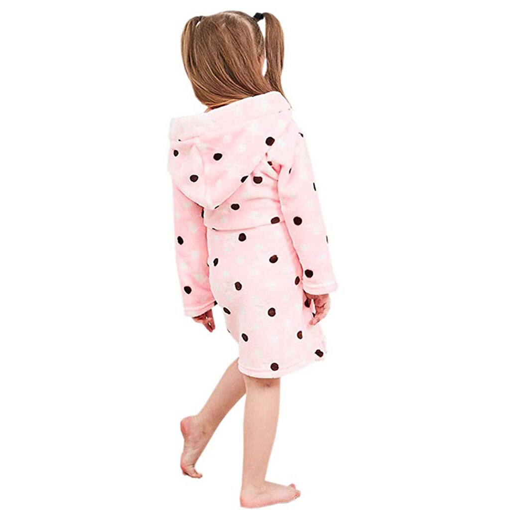 Baby Sleepwear Clothes Unisex Children's Baby Print Flannel Bathrobes Hoodie Towel Pajamas Night Gown Kids Clothing #40