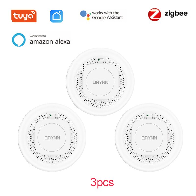 ZigBee Tuya Smoke Detector Sensor Wireless Smoke Fire Alarm Sensor Realtime Dual-sensor Smoke Detector Smart Home Alarm Security