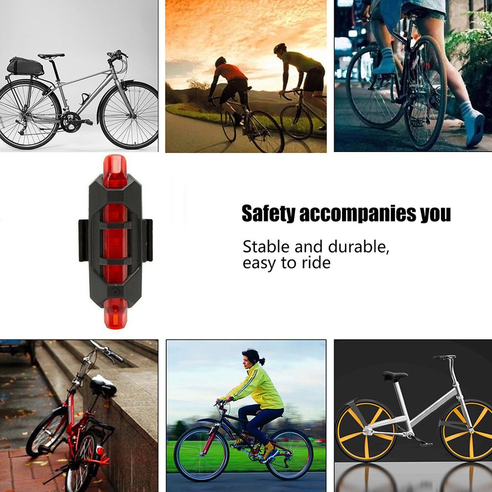 Luces de tráfico de bicicleta de montaña luces intermitentes para montar en bicicleta luces de carga Usb luces de advertencia traseras luces traseras de bicicleta de noche luces traseras