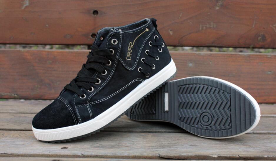 Heren sneakers denim canvas schoenen lente/herfst hoge hulp casual schoen tennis sneakers wandelen skateboard veterschoen platte schoen