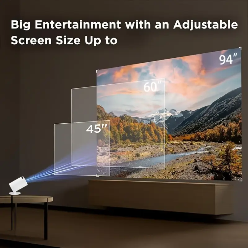 Proiettore intelligente ad alta definizione, compatto e portatile, compatibile con una varietà di dispositivi, adatto per uso home theater/ufficio