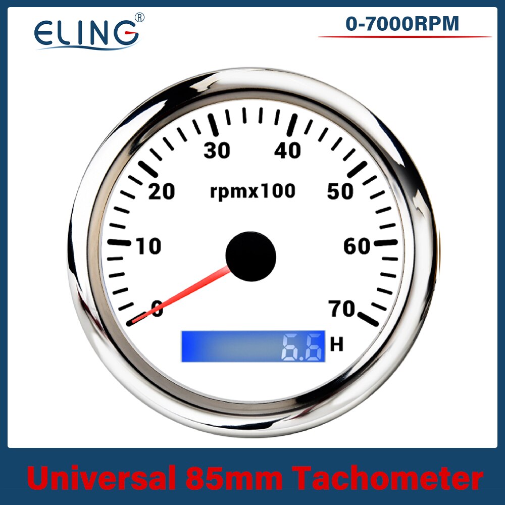 ELING 85mm Tachometer 0-3000 RPM 0-4000 RPM 0-6000 RPM 0- 7000 RPM 0-8000RPM LCD Stunde Meter Mit 7 Farben Hintergrundbeleuchtung Für Auto Stiefel