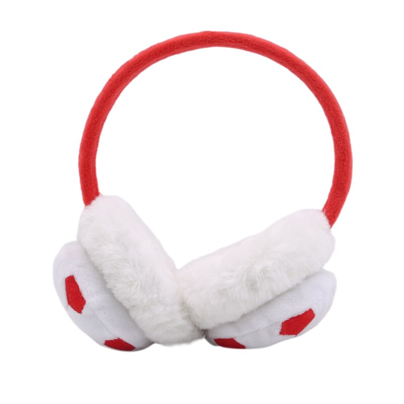 Nowe chłopięce i dziewczęce zimowe ciepłe śliczne futrzane kreskówki pluszowe nauszniki dla dzieci zagęścić pokrycie uszy dla dzieci nauszniki z pałąkiem na głowę: biały