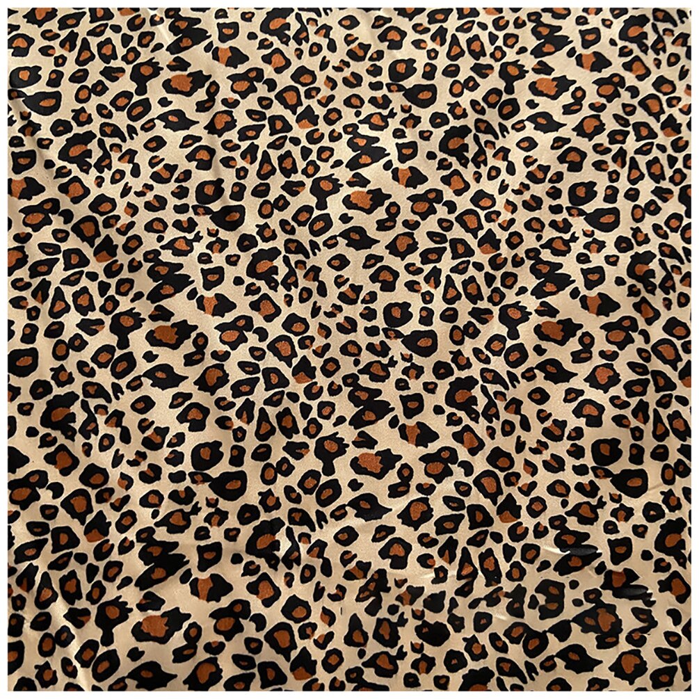 Leopard Print Satin Fabric Sewing Craft Material Silky Soft Cloth Fabric For Scarf Lining Diy 50cmX150cm: 2