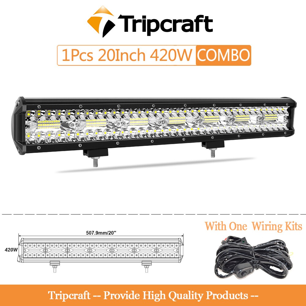 Tripcraft 3 rzędy listwa LED 4 - 28 Cal listwa świetlna LED LED światło robocze do ciągnika samochodowego łódź OffRoad 4x4 ciężarówka SUV ATV jazda 12V 24V
