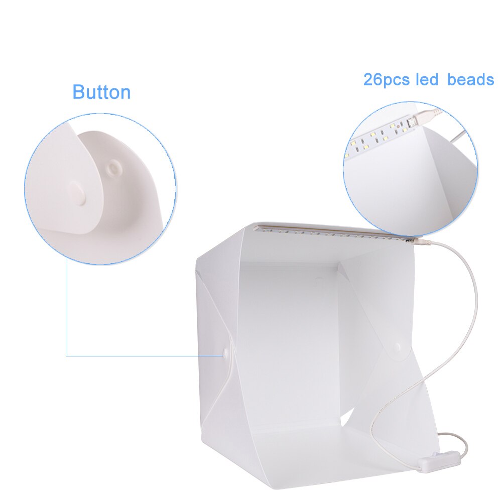 23*23cm 9.5 "Geschmack Typ Fotografie Schießen Softbox Tragbare Faltbare Weiß Mini Studio Foto Kasten Mit 5 farbe Hintergrund Zelt