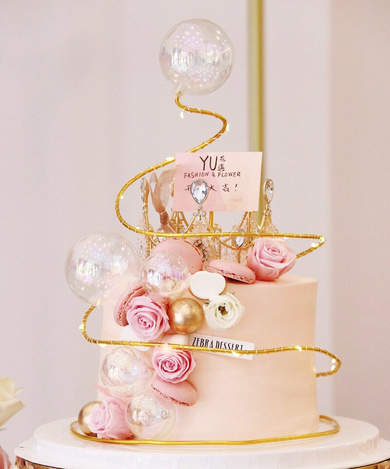 Cakelove Diamant Metalen Draad Frame Cake Topper Cupcake Party Voor Bakken Verjaardag Decoratie Taart Decoreren Gereedschappen Bakken