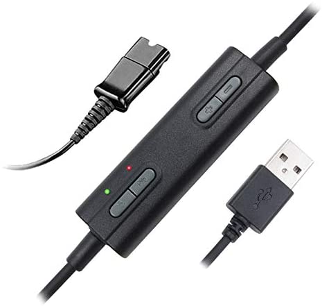 QD to USB Adapter Heaset Quick Disconnect to USB cable with Volume and Mute Switch for P lantronics headsets