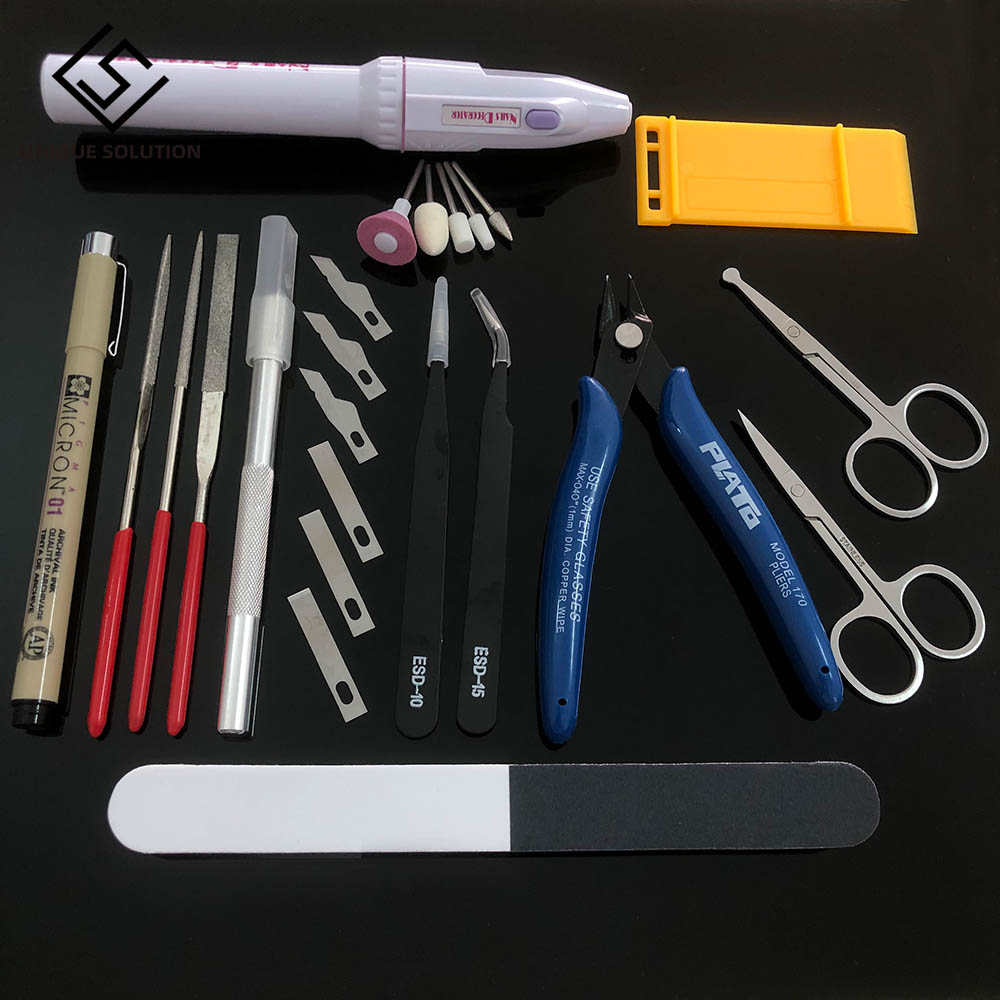 Hobby Modelling Tools Set Model DIY Accessories Cutting Mat Self Healing Grinding Machine Polishing Tools Kit For Gundam