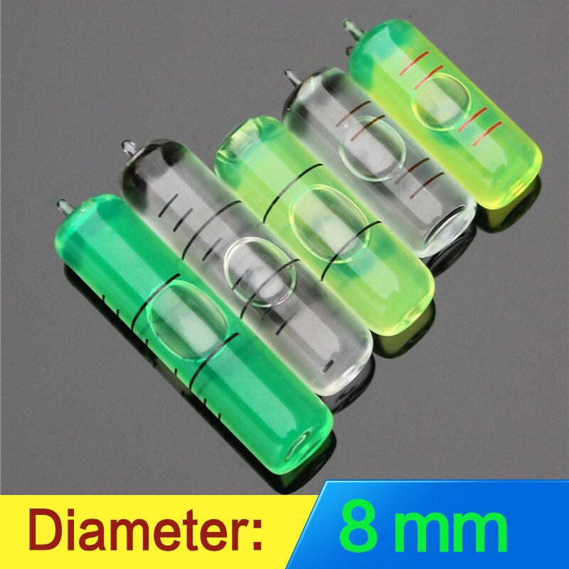 High precision Multiple dimensions strip horizontal bubble Glass tube level Pedestal level bubble Diameter 8mm