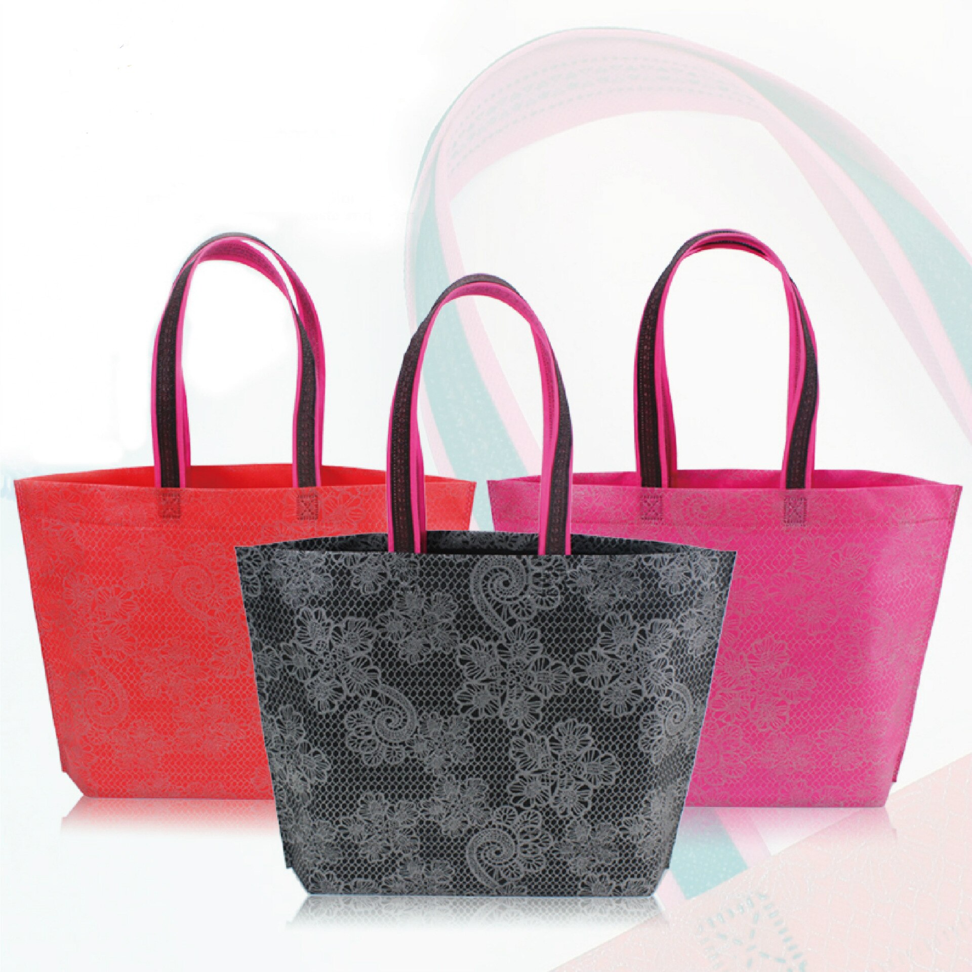 shopping mall clothing handbag printing lace non-woven handbag multifunctional shopping bag packaging bag 10 pieces