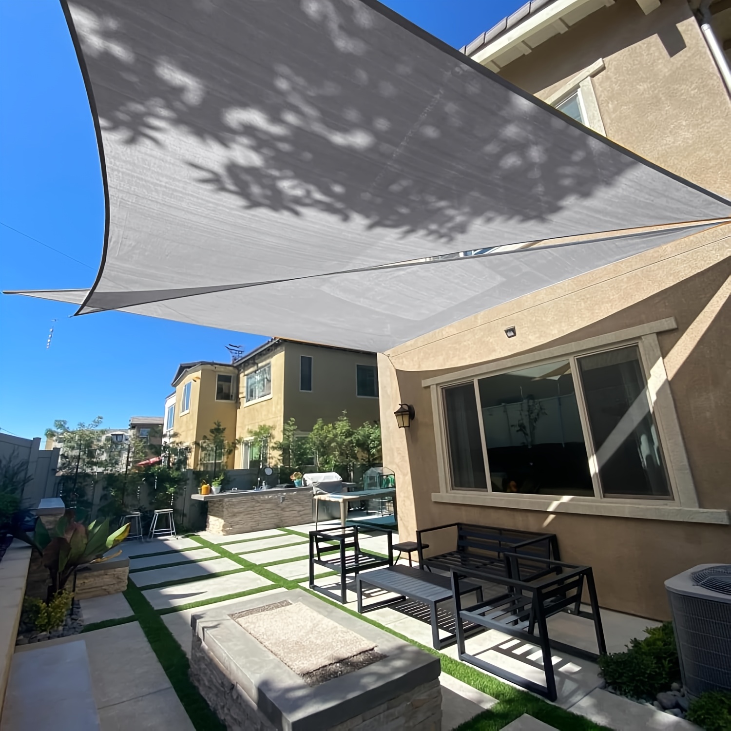 Multi-size Triangle Sun Shade Sail Waterproof Outdoor Garden Patio Party Sunscreen Awing Sun Canopy For Beach Camping Pool
