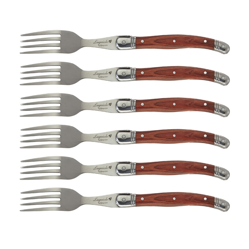 8.5 '' laguiole bøfgaffel bord gafler træ middags gafler japansk rustfrit stål træ servise restaurant bordservice 4/6 stk