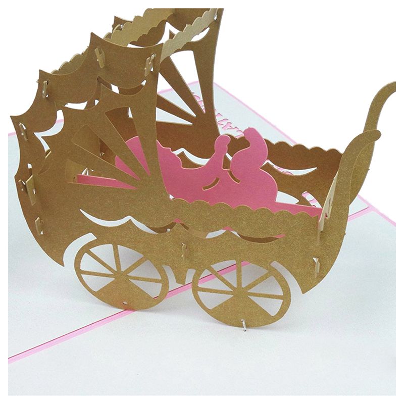Baby And Stork - 3D Pop Up Greeting Card For Any Occasion - New Baby