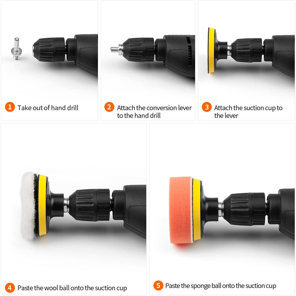 3Inch Car Polishing Kit Sponge Foam Pad Auto Headlight Wheel Polisher Polishing Refurbish Abrasive Disc Sandpaper Buffing Pads