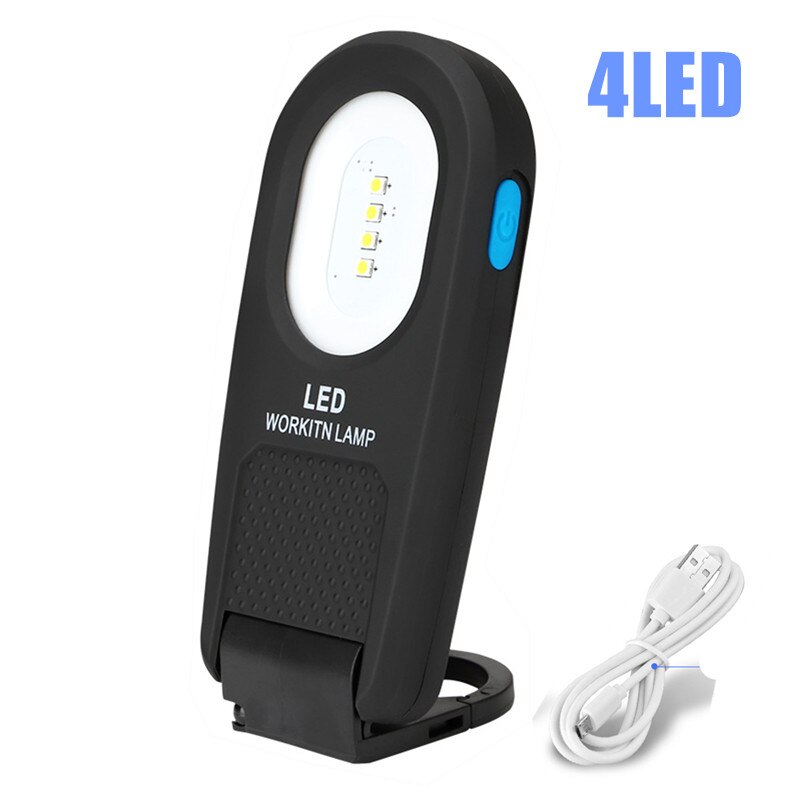 torch USB Rechargeable Built in battery Torch Camping lights 4/10 LED Flashlight Working Maintenance lamp flashlight torch: 4 LED