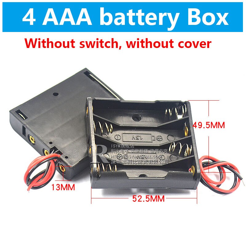 AAA Battery Storage Box AAA batteries Packs Case DIY Battery Holders Cell Box AA Batteries Holder with Switch and Cover 1-8x: 4x AAA battery box