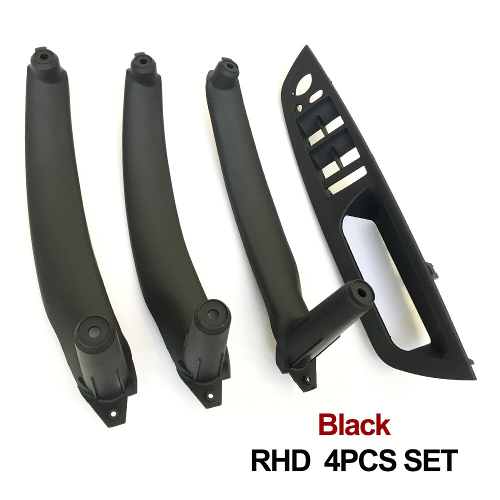 RHD Right Hand Driver Interior Door Armrest Leather Pull Handle Full Set For BMW X5 X6 E70 E71 E72 2007: RHD Black 4pcs