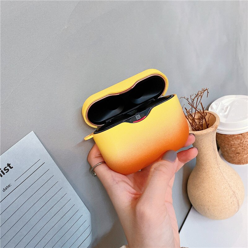 Earphone Case For SONY WF-1000XM3 Gradient Color Headset Protective Case Wireless Bluetooth Headset Accessories Charging Box