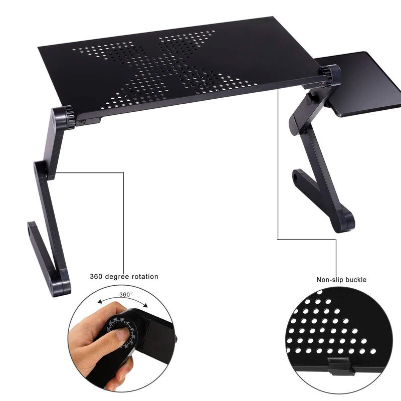 Multifunctionele Draagbare Sofa Laptop Tafel Ergonomische Mobiele Laptop Table Stand Voor Bed Opvouwbare Notebook Bureau Met Muismat