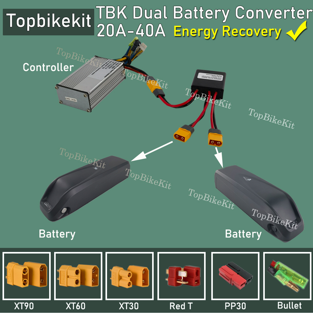 Ebike Dual Battery Parallel Module Dual Battery Discharge Converter Switcher 20V-72V 20A/30/40A Support Energy Recovery