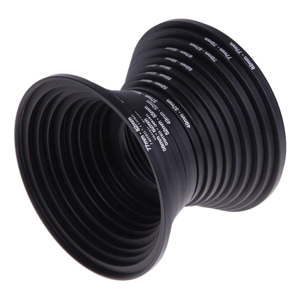 18pcs/set Camera Lens Filter Stepping Metal Up & Down Ring Adapter For All Camera DSLR 37-82mm 82-37mm