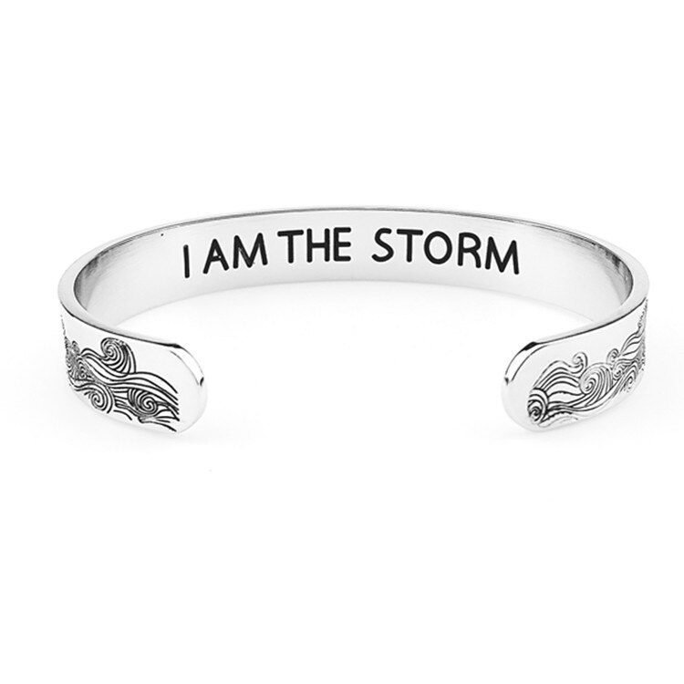 Bracelet en acier inoxydable, 10mm, vague de mer, i am the storm, bibelot, directe d'usine, offre spéciale