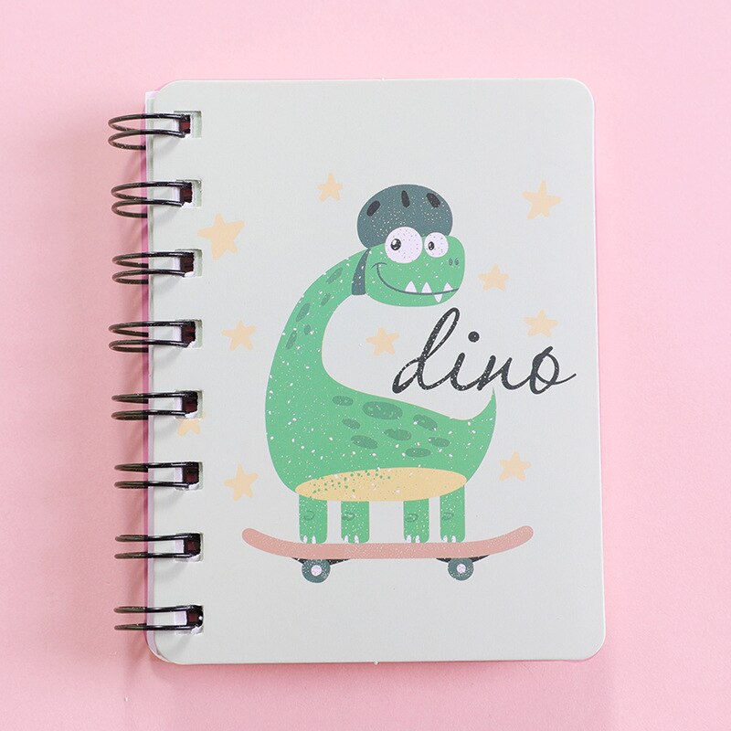 Small Fresh Cartoon Animal Rollover Coil This Student Portable A7 Notepad Notebook Pocket 80Pieces: YELLOW