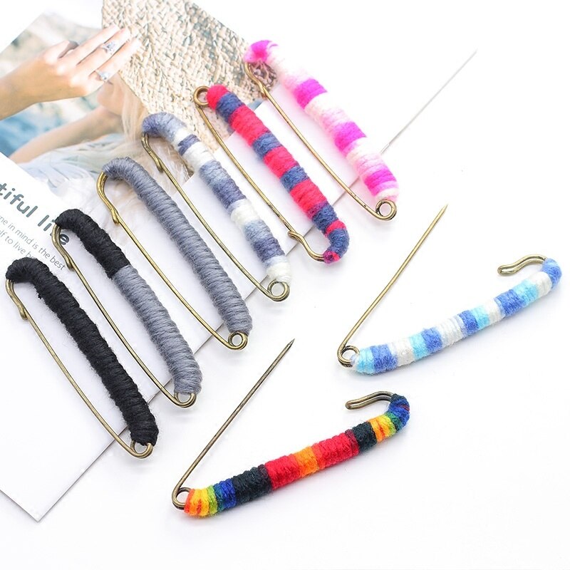Koreansk nål 10cm stor metal sikkerhedsnål broche vævning uld pin dekoration spænde nål smykker brocher til sjal cardigan sweater