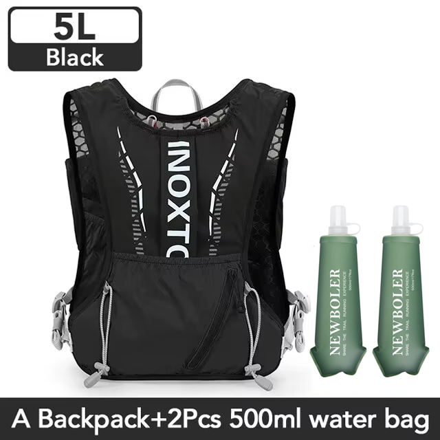 Inoxto leichte Lauf Rucksack Trink weste, geeignet für Fahrrad Marathon- wandern, ultraleicht und tragbar 5l: Rosa Farbe