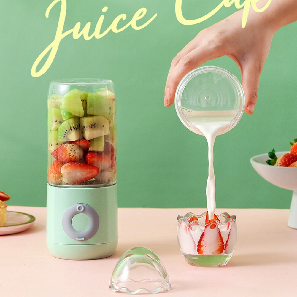 Licuadora portátil recargable por USB, procesador de batidos eléctrico, máquina exprimidora de frutas Personal de mano, 500ml