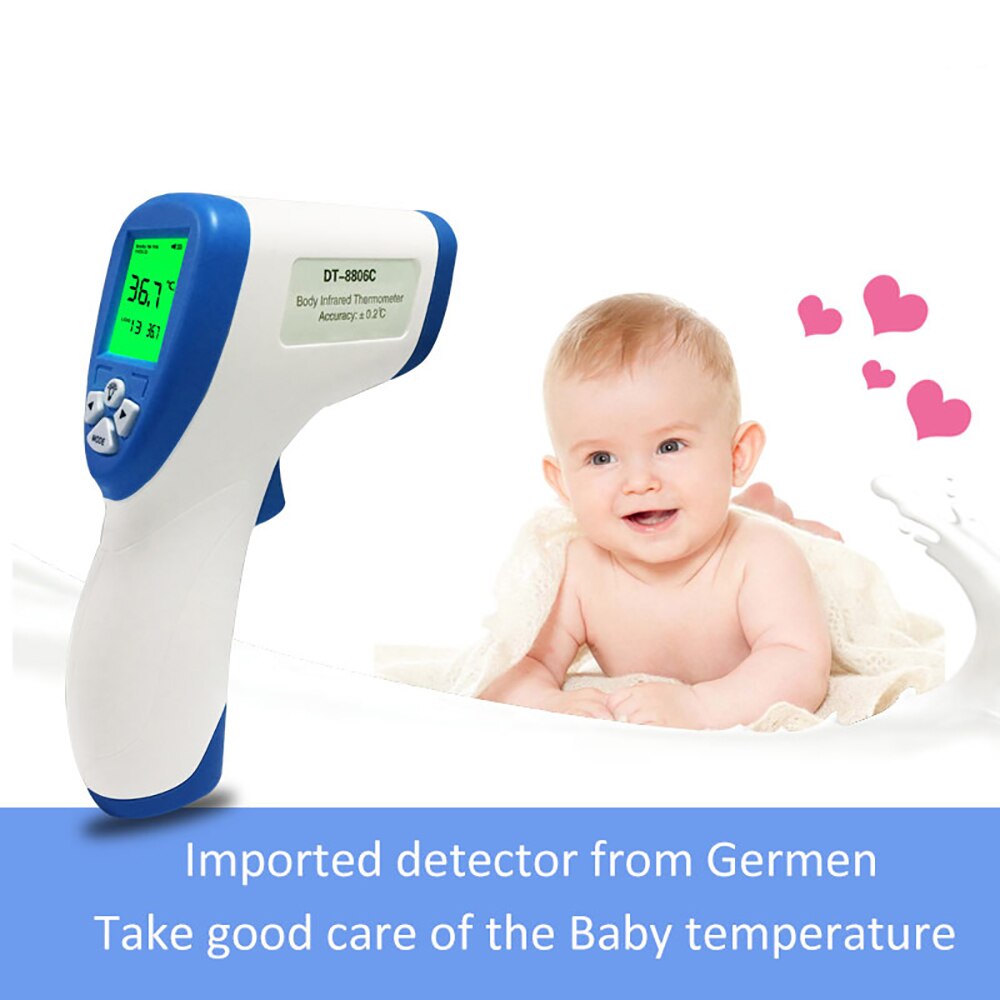 Portable Infrared Temperature Tester LCD Screen Back Light And Sound Alarm 35-Sets Recall Memory Temperature Detector
