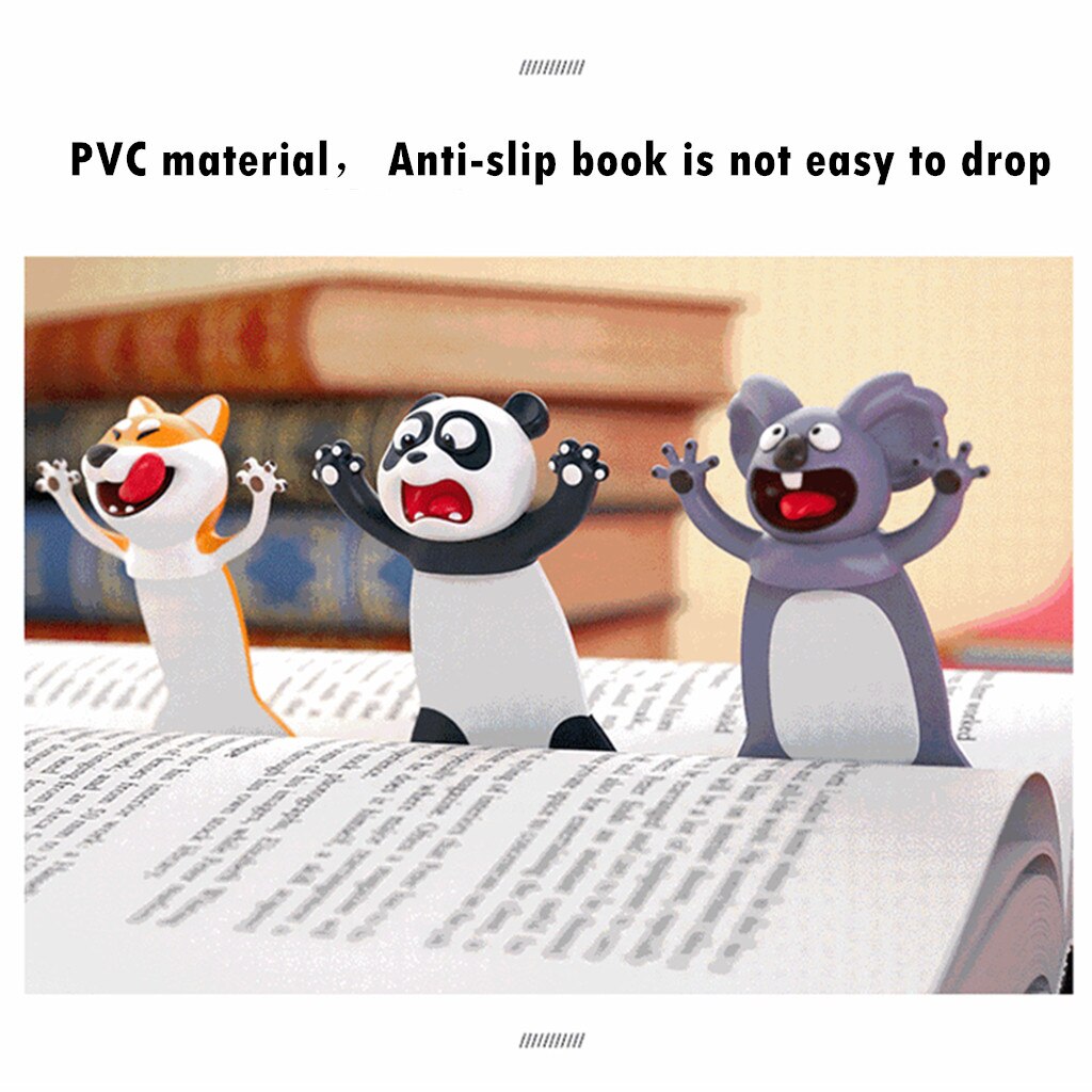 3D Funny Student Kids Stereo Kawaii Cartoon Lovely Animal Bookmark Wacky Bookmark Mini Student Bookmark