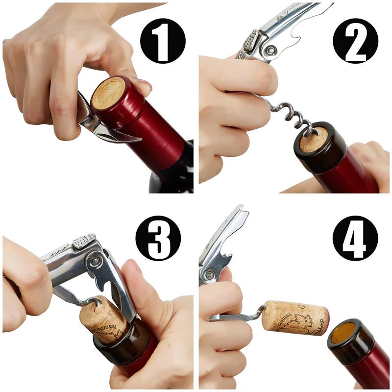 Laguiole saca-rolhas abridor de vinho faca punho de madeira sommelier cerveja pode abridores de garrafa folha de aço inoxidável cortador utensílios de cozinha