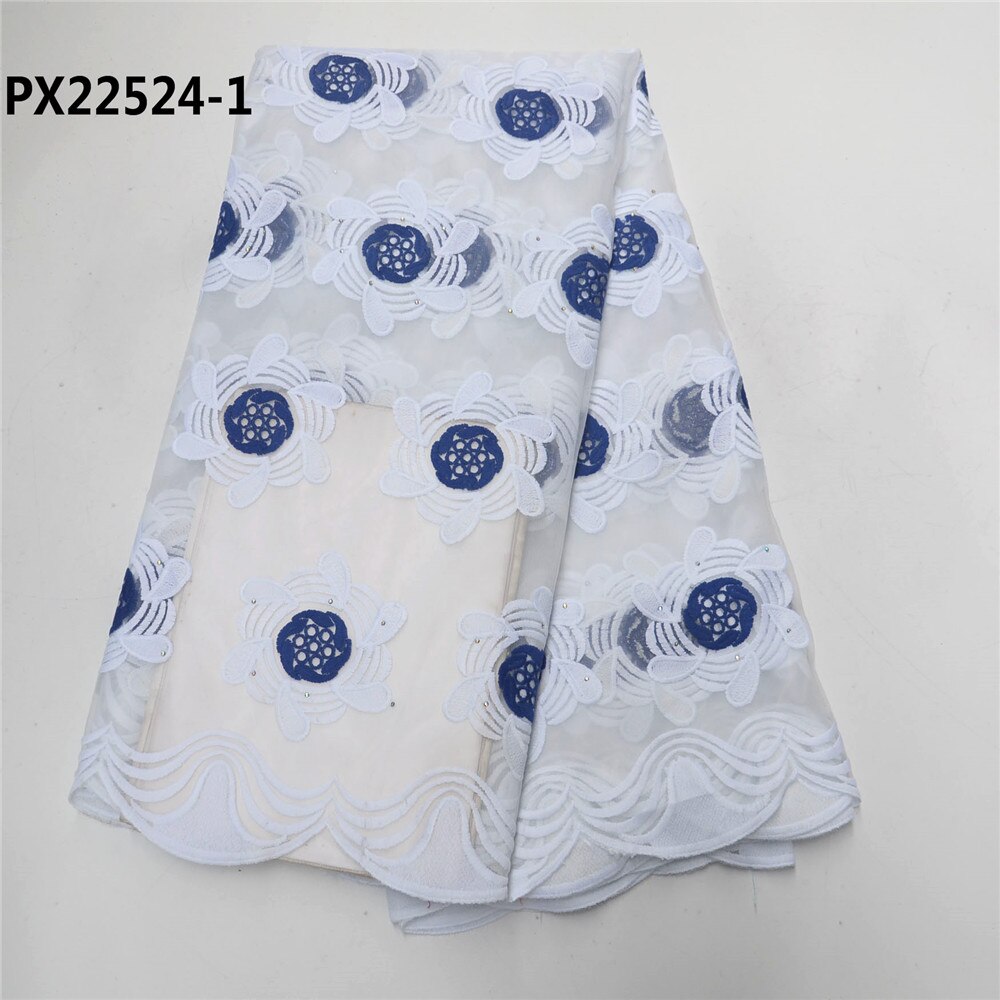 Nigeria white mesh lace embroidery fabric party dress: 1