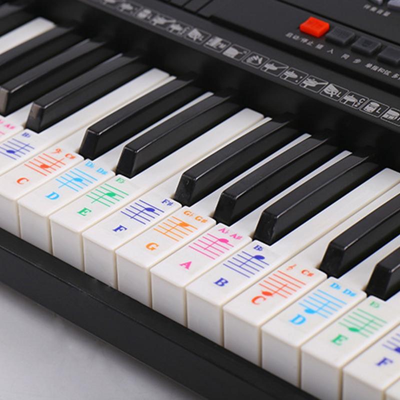 Zebra Bunte Klavier Tastatur Hinweis transparent Aufkleber für 61/88 schlüssel Elektronische Klavier Tastatur Weißen Tasten Klavier Lernenden praxis